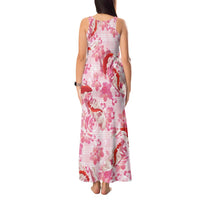 Pink Palaka Hawaii Aloha Tank Maxi Dress Koi Pond Mix Sakura LT7 - Polynesian Pride