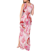 Pink Palaka Hawaii Aloha Tank Maxi Dress Koi Pond Mix Sakura LT7 - Polynesian Pride