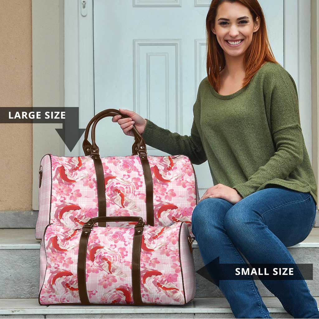 Pink Palaka Hawaii Aloha Travel Bag Koi Pond Mix Sakura - Polynesian Pride