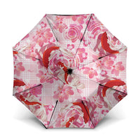 Pink Palaka Hawaii Aloha Umbrella Koi Pond Mix Sakura LT7 One Size Folded 11.42 inch Opened Diameter 37.4 inch Pink - Polynesian Pride