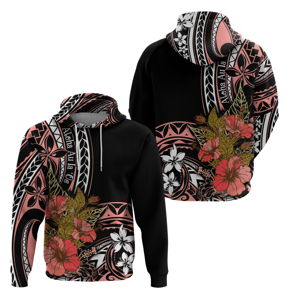 Hawaii Valentine Zip Hoodie Plumeria Aloha Wau Ia Oe LT7 - Polynesian Pride