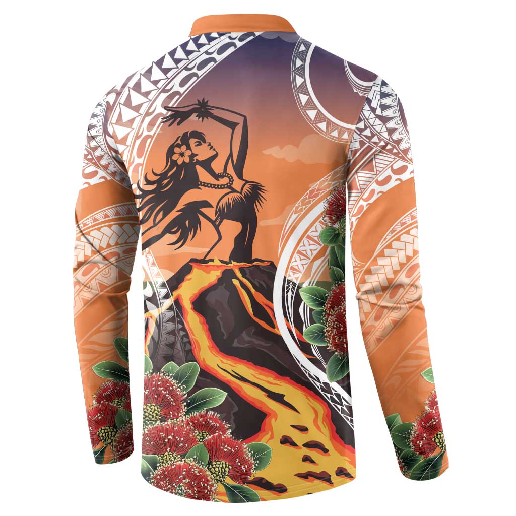Hawaii Women's Day Tribal Button Sweatshirt Pele Honua Mea