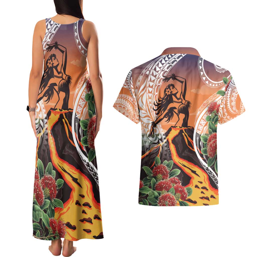 Hawaii Women's Day Tribal Couples Matching Tank Maxi Dress and Hawaiian Shirt Pele Honua Mea LT7 - Polynesian Pride