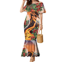 Hawaii Women's Day Tribal Family Matching Mermaid Dress and Hawaiian Shirt Pele Honua Mea LT7 Mom's Dress Art - Polynesian Pride