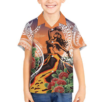 Hawaii Women's Day Tribal Family Matching Off Shoulder Maxi Dress and Hawaiian Shirt Pele Honua Mea LT7 Son's Shirt Art - Polynesian Pride