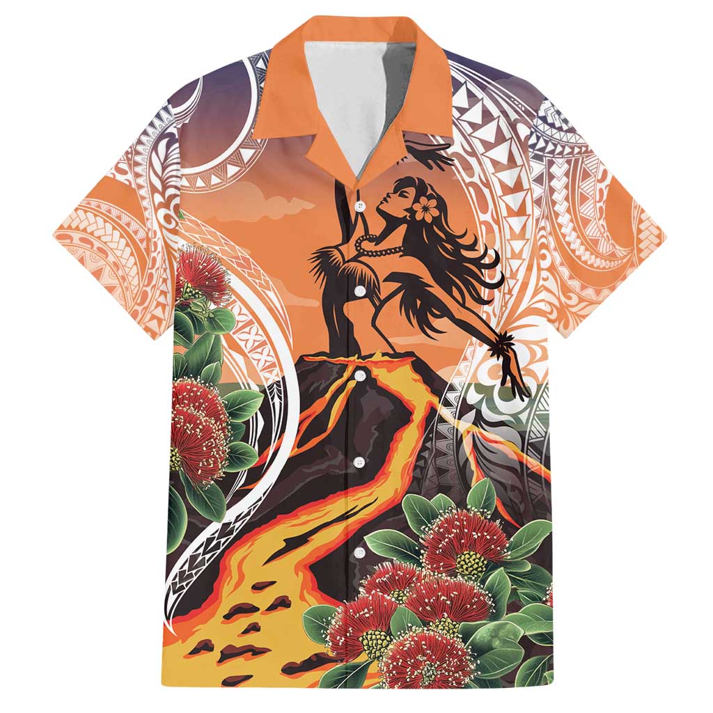 Hawaii Women's Day Tribal Family Matching Off Shoulder Short Dress and Hawaiian Shirt Pele Honua Mea LT7 Dad's Shirt - Short Sleeve Art - Polynesian Pride