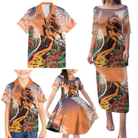 Hawaii Women's Day Tribal Family Matching Puletasi and Hawaiian Shirt Pele Honua Mea LT7 - Polynesian Pride