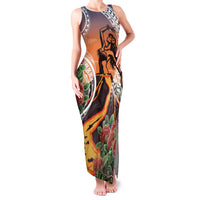 Hawaii Women's Day Tribal Family Matching Tank Maxi Dress and Hawaiian Shirt Pele Honua Mea LT7 Mom's Dress Art - Polynesian Pride