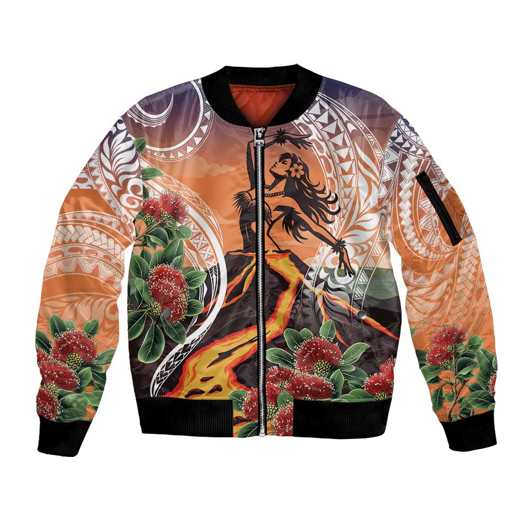 Hawaii Women's Day Tribal Sleeve Zip Bomber Jacket Pele Honua Mea LT7 Unisex Art - Polynesian Pride