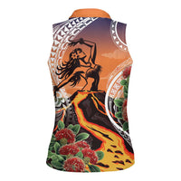 Hawaii Women's Day Tribal Women Sleeveless Polo Shirt Pele Honua Mea LT7 - Polynesian Pride