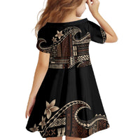 Samoa Siapo Mamanu Family Matching Off The Shoulder Long Sleeve Dress and Hawaiian Shirt Waves Motifs LT7 - Polynesian Pride