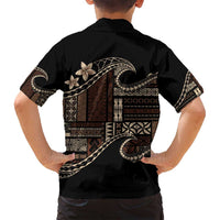 Samoa Siapo Mamanu Family Matching Puletasi and Hawaiian Shirt Waves Motifs