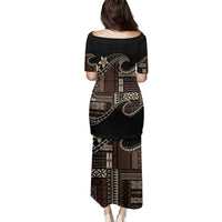 Samoa Siapo Mamanu Family Matching Puletasi and Hawaiian Shirt Waves Motifs