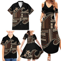 Samoa Siapo Mamanu Family Matching Summer Maxi Dress and Hawaiian Shirt Waves Motifs LT7 - Polynesian Pride