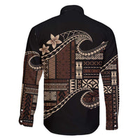 Samoa Siapo Mamanu Family Matching Summer Maxi Dress and Hawaiian Shirt Waves Motifs LT7 - Polynesian Pride