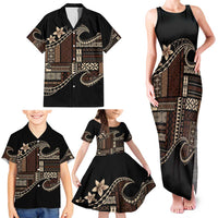 Samoa Siapo Mamanu Family Matching Tank Maxi Dress and Hawaiian Shirt Waves Motifs LT7 - Polynesian Pride