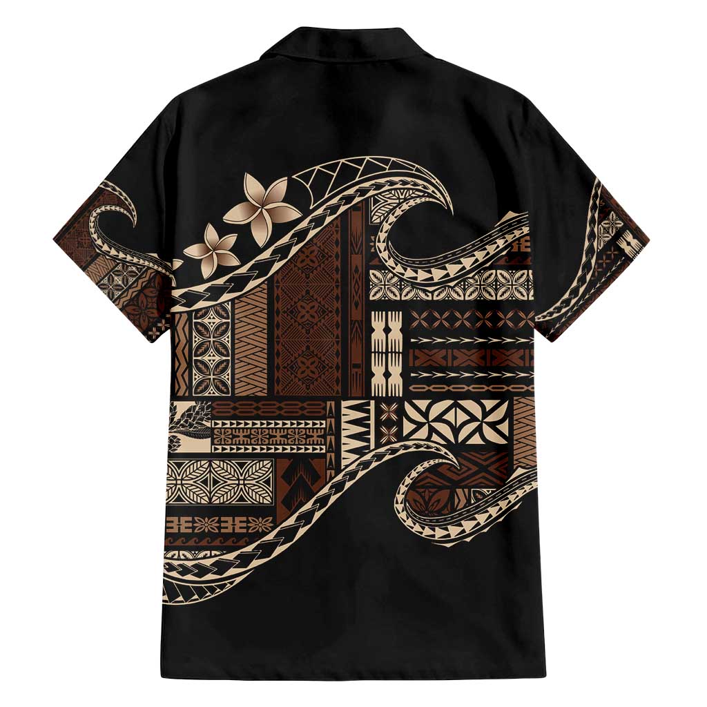 Samoa Siapo Mamanu Family Matching Tank Maxi Dress and Hawaiian Shirt Waves Motifs LT7 - Polynesian Pride