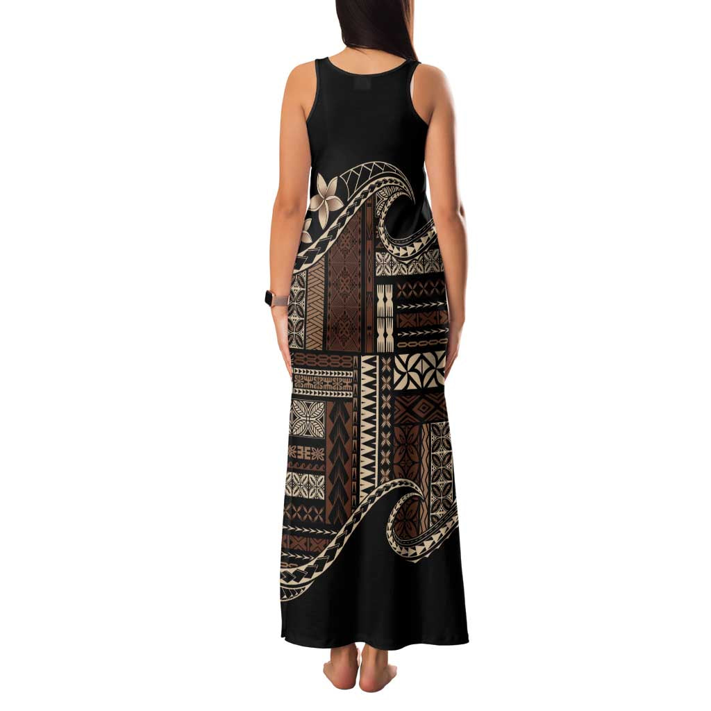 Samoa Siapo Mamanu Family Matching Tank Maxi Dress and Hawaiian Shirt Waves Motifs LT7 - Polynesian Pride
