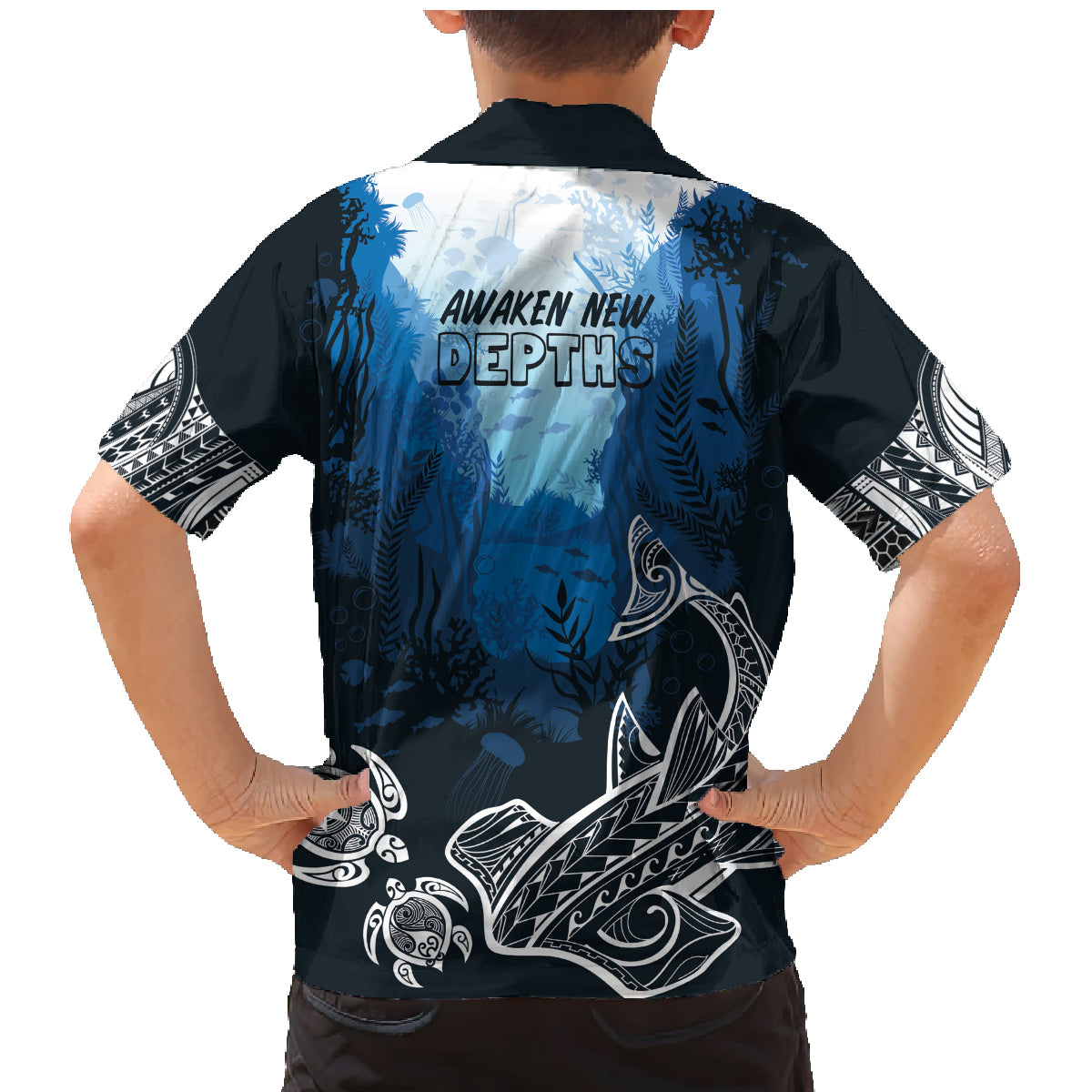 World Ocean Day Pasifika Family Matching Mermaid Dress and Hawaiian Shirt Awaken New Depths LT7 - Polynesian Pride