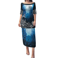 World Ocean Day Pasifika Family Matching Puletasi and Hawaiian Shirt Awaken New Depths LT7 Mom's Dress Blue - Polynesian Pride