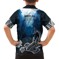 World Ocean Day Pasifika Family Matching Short Sleeve Bodycon Dress and Hawaiian Shirt Awaken New Depths LT7 - Polynesian Pride