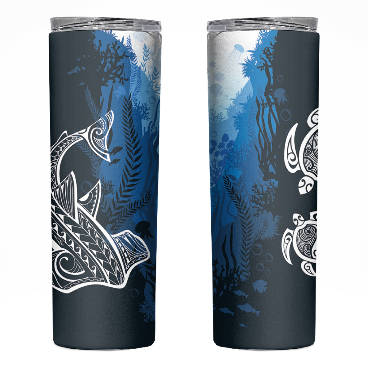 World Ocean Day Pasifika Skinny Tumbler Awaken New Depths LT7 Blue - Polynesian Pride
