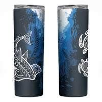 World Ocean Day Pasifika Skinny Tumbler Awaken New Depths LT7 Blue - Polynesian Pride