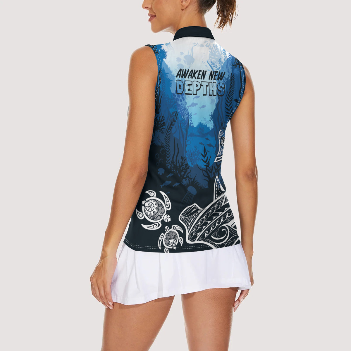 World Ocean Day Pasifika Women Sleeveless Polo Shirt Awaken New Depths LT7 - Polynesian Pride