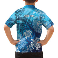 Hawaii World Ocean Day Family Matching Off Shoulder Maxi Dress and Hawaiian Shirt Kakau Turtles LT7 - Polynesian Pride