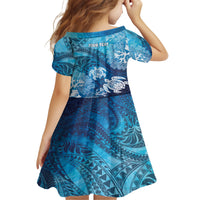 Hawaii World Ocean Day Kid Short Sleeve Dress Kakau Turtles LT7 - Polynesian Pride