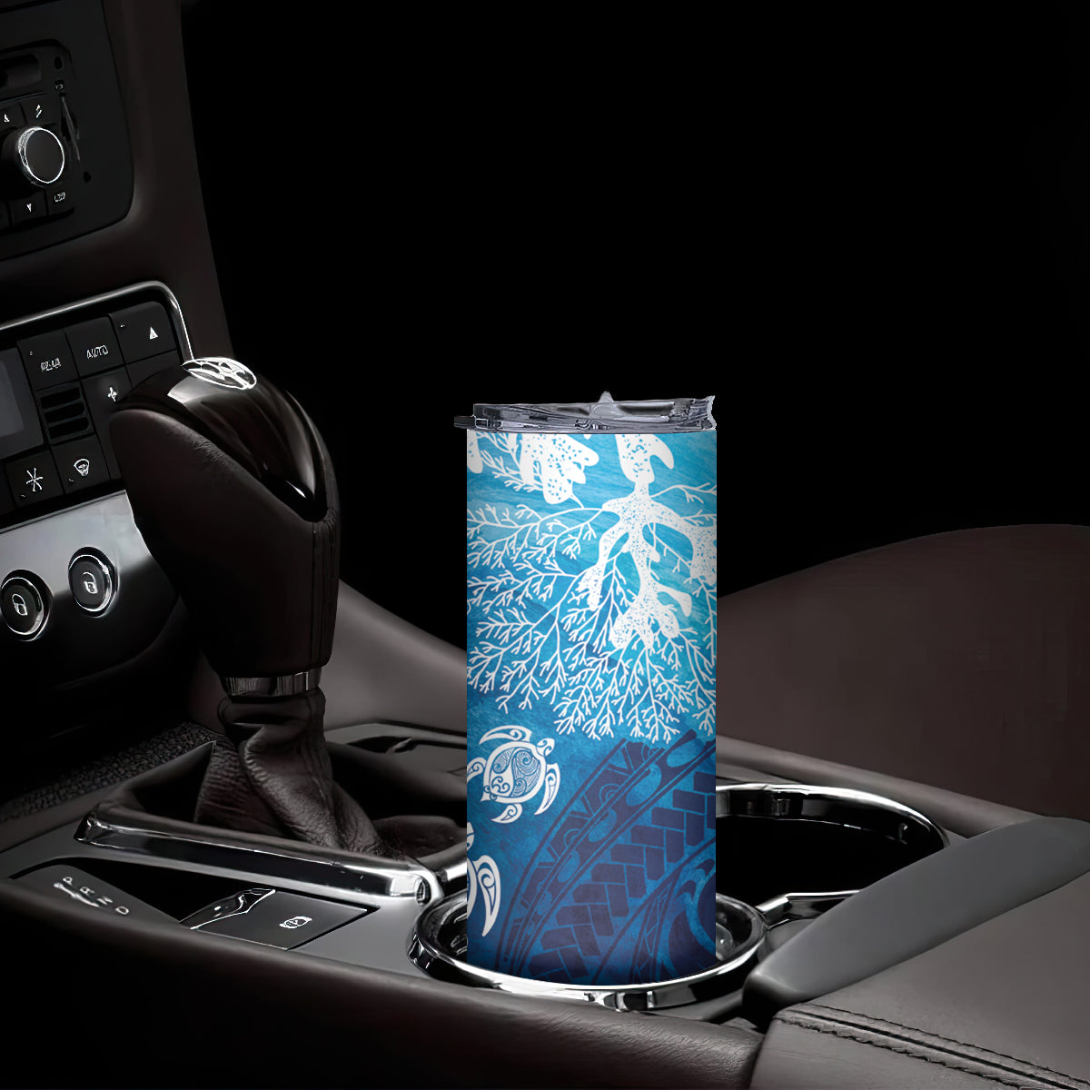 Hawaii World Ocean Day Skinny Tumbler Kakau Turtles