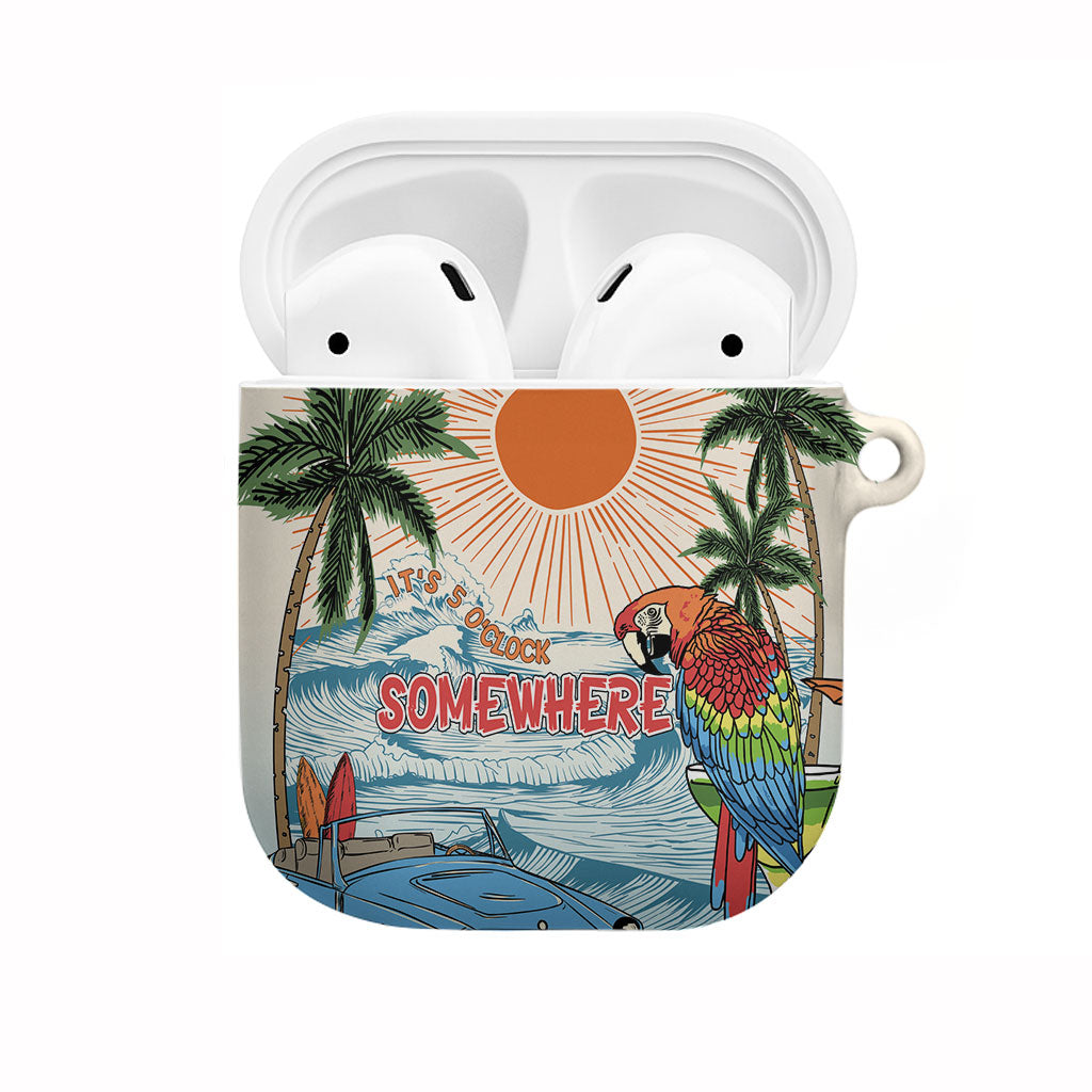 Summer Holiday It's 5 o'clock Somewhere Vintage Hawaii AirPods Case LT7 Colorful - Polynesian Pride