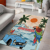 Summer Holiday It's 5 o'clock Somewhere Vintage Hawaii Area Rug