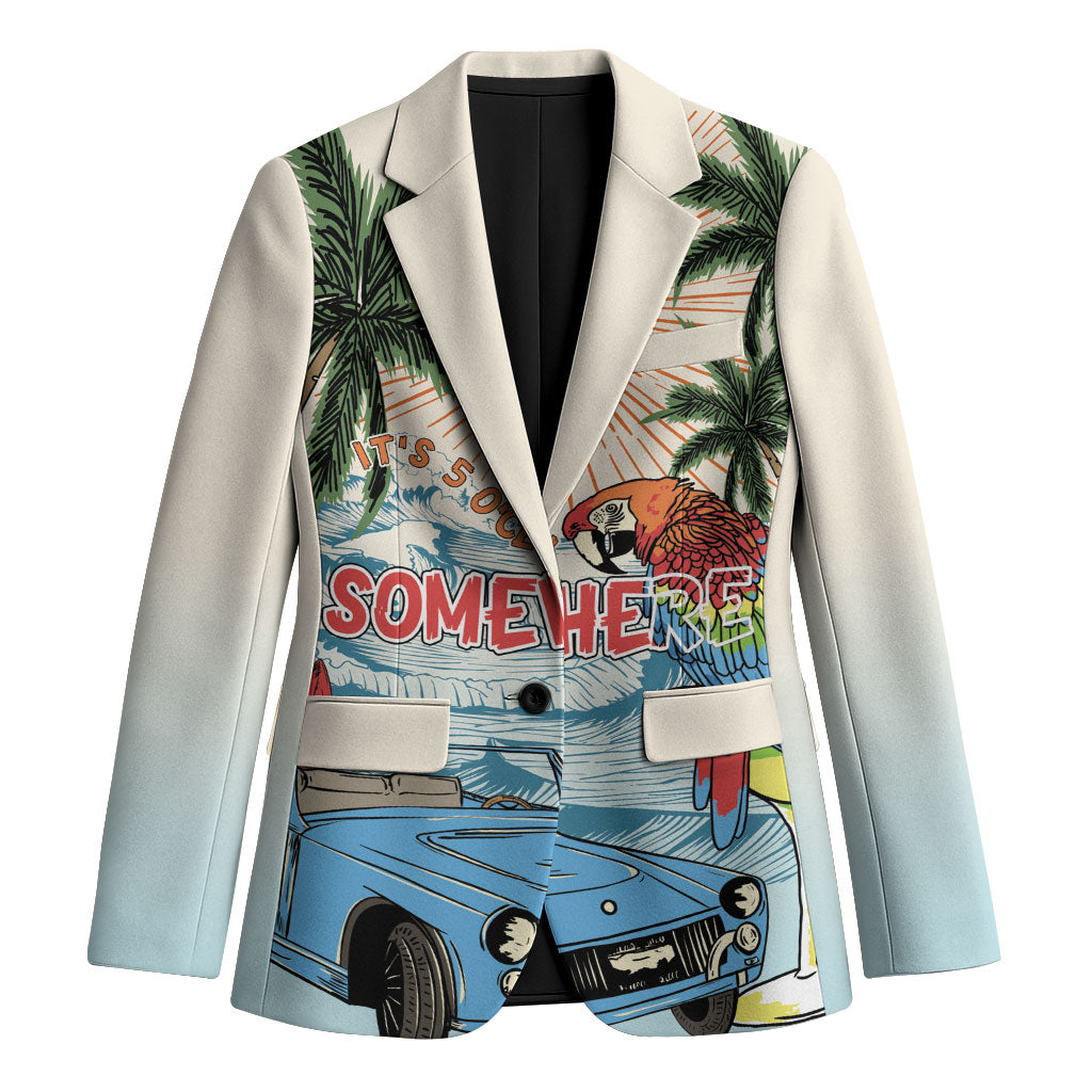 Summer Holiday It's 5 o'clock Somewhere Vintage Hawaii Blazer LT7 Unisex Colorful - Polynesian Pride