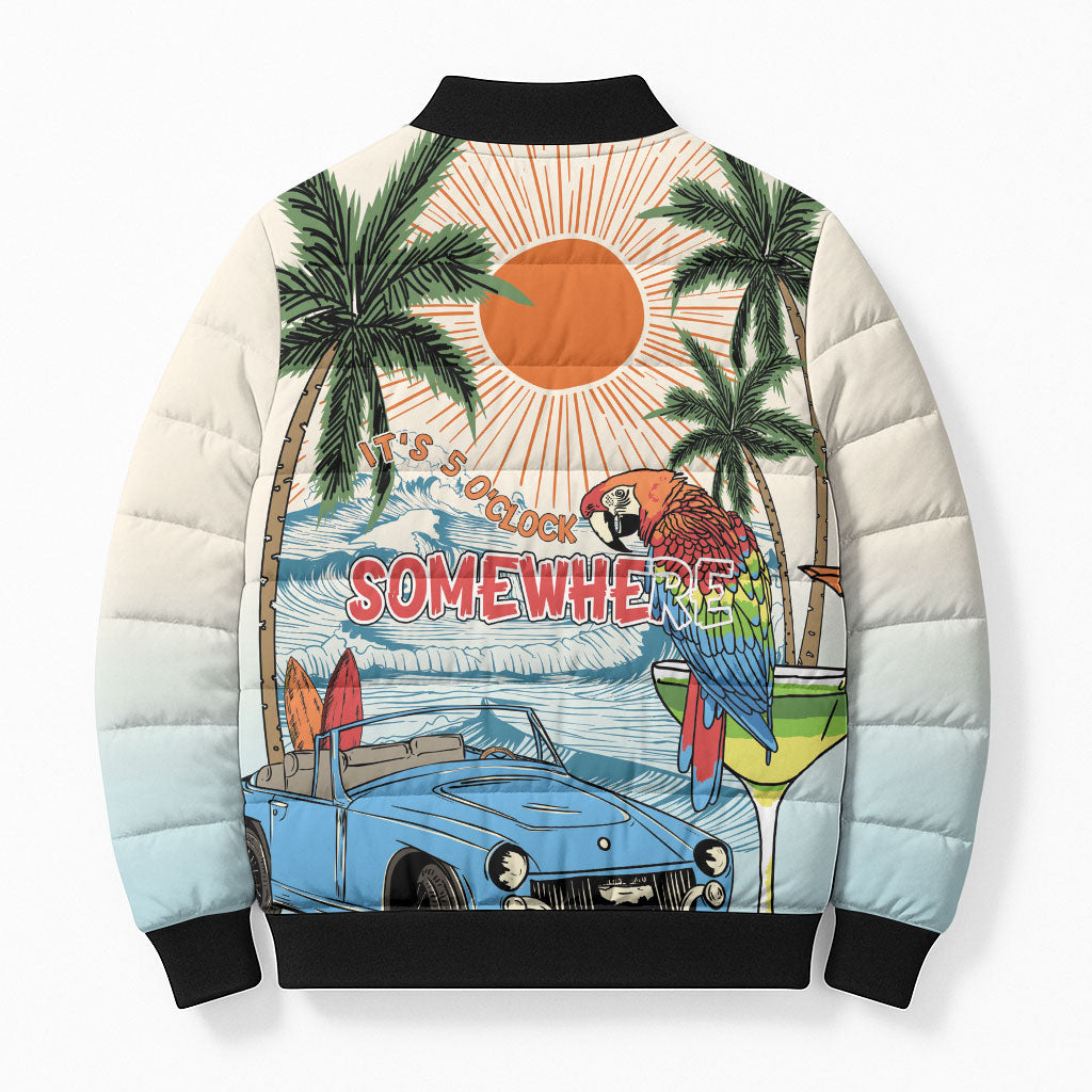 Summer Holiday It's 5 o'clock Somewhere Vintage Hawaii Bomber Puffer Jacket LT7 - Polynesian Pride