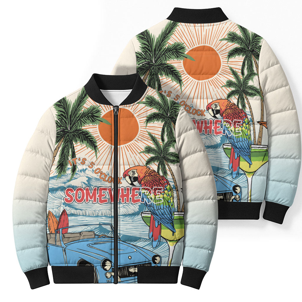 Summer Holiday It's 5 o'clock Somewhere Vintage Hawaii Bomber Puffer Jacket LT7 - Polynesian Pride