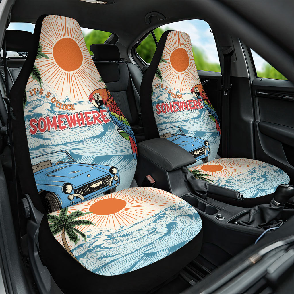 Summer Holiday It's 5 o'clock Somewhere Vintage Hawaii Car Seat Cover LT7 One Size Colorful - Polynesian Pride