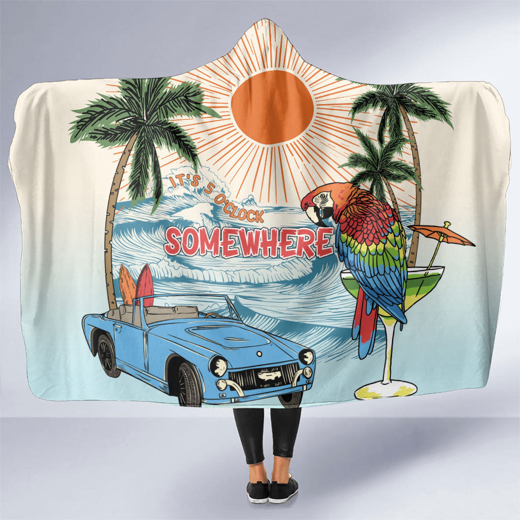 Summer Holiday It's 5 o'clock Somewhere Vintage Hawaii Hooded Blanket LT7 One Size Colorful - Polynesian Pride