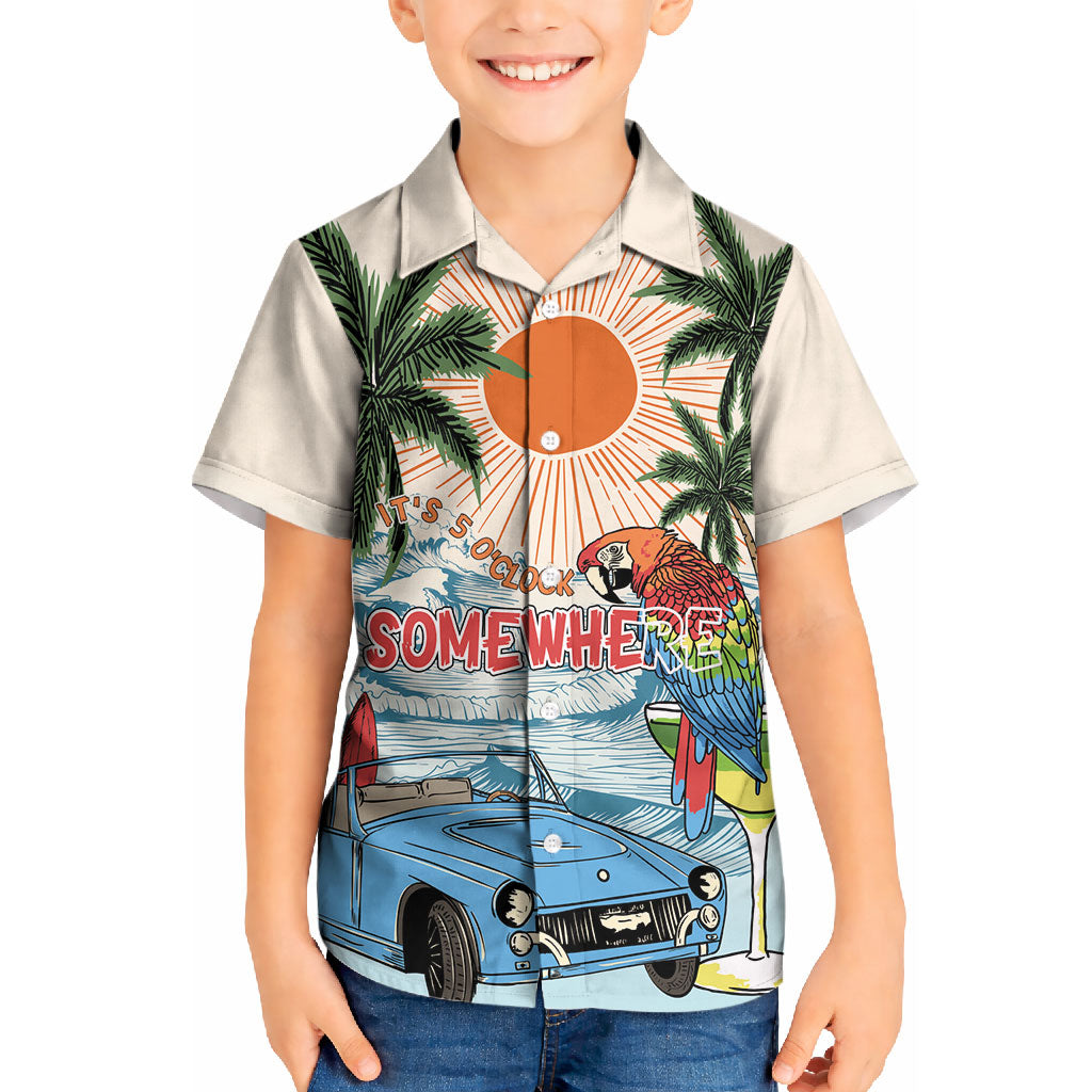 Summer Holiday It's 5 o'clock Somewhere Vintage Hawaii Kid Hawaiian Shirt LT7 Kid Colorful - Polynesian Pride
