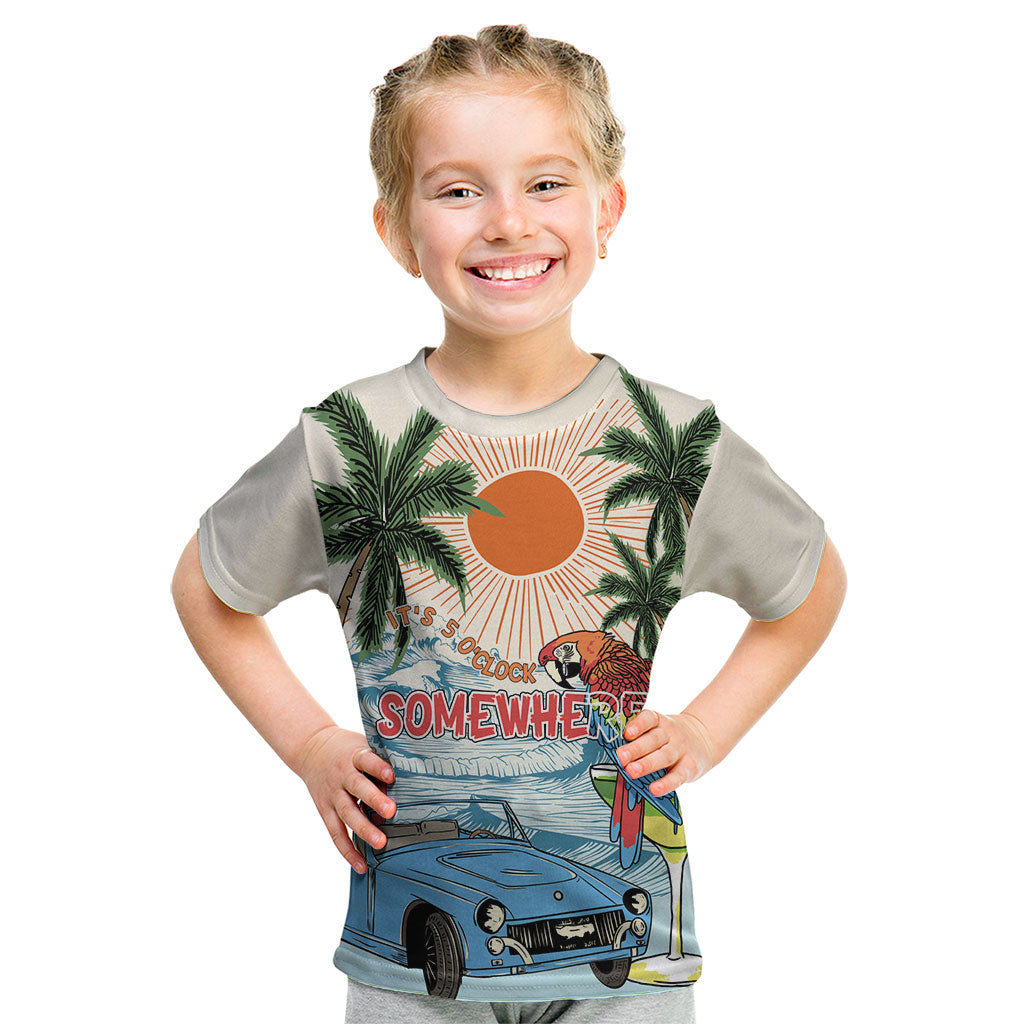 Summer Holiday It's 5 o'clock Somewhere Vintage Hawaii Kid T Shirt LT7 Colorful - Polynesian Pride