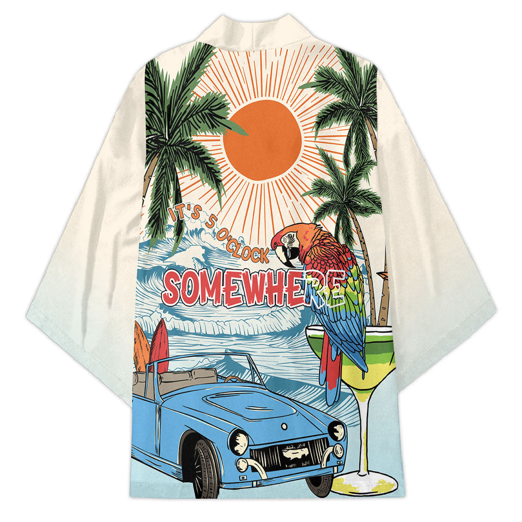 Summer Holiday It's 5 o'clock Somewhere Vintage Hawaii Kimono LT7 - Polynesian Pride