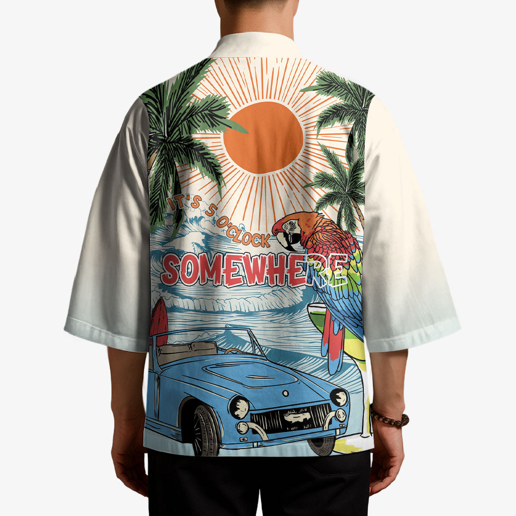 Summer Holiday It's 5 o'clock Somewhere Vintage Hawaii Kimono LT7 - Polynesian Pride