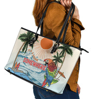 Summer Holiday It's 5 o'clock Somewhere Vintage Hawaii Leather Tote Bag