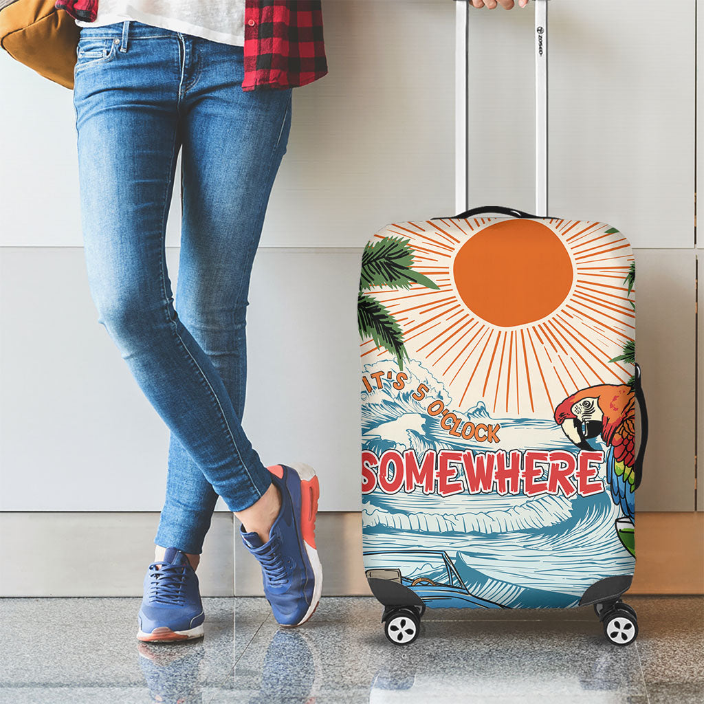 Summer Holiday It's 5 o'clock Somewhere Vintage Hawaii Luggage Cover