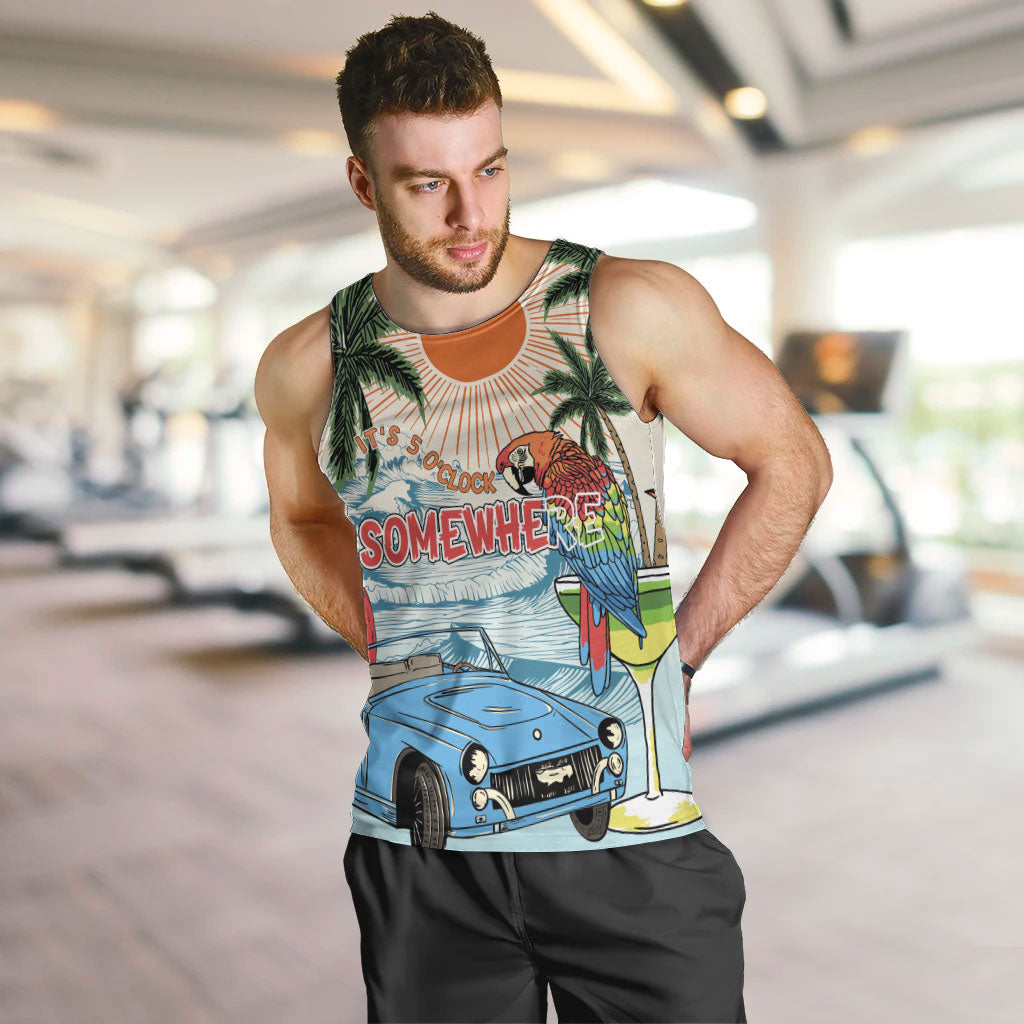 Summer Holiday It's 5 o'clock Somewhere Vintage Hawaii Men Tank Top LT7 Colorful - Polynesian Pride