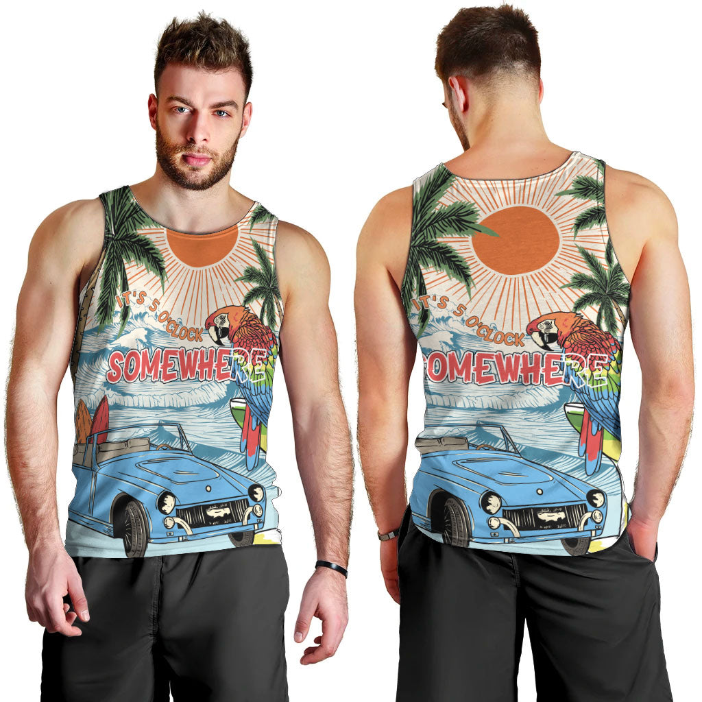 Summer Holiday It's 5 o'clock Somewhere Vintage Hawaii Men Tank Top LT7 - Polynesian Pride