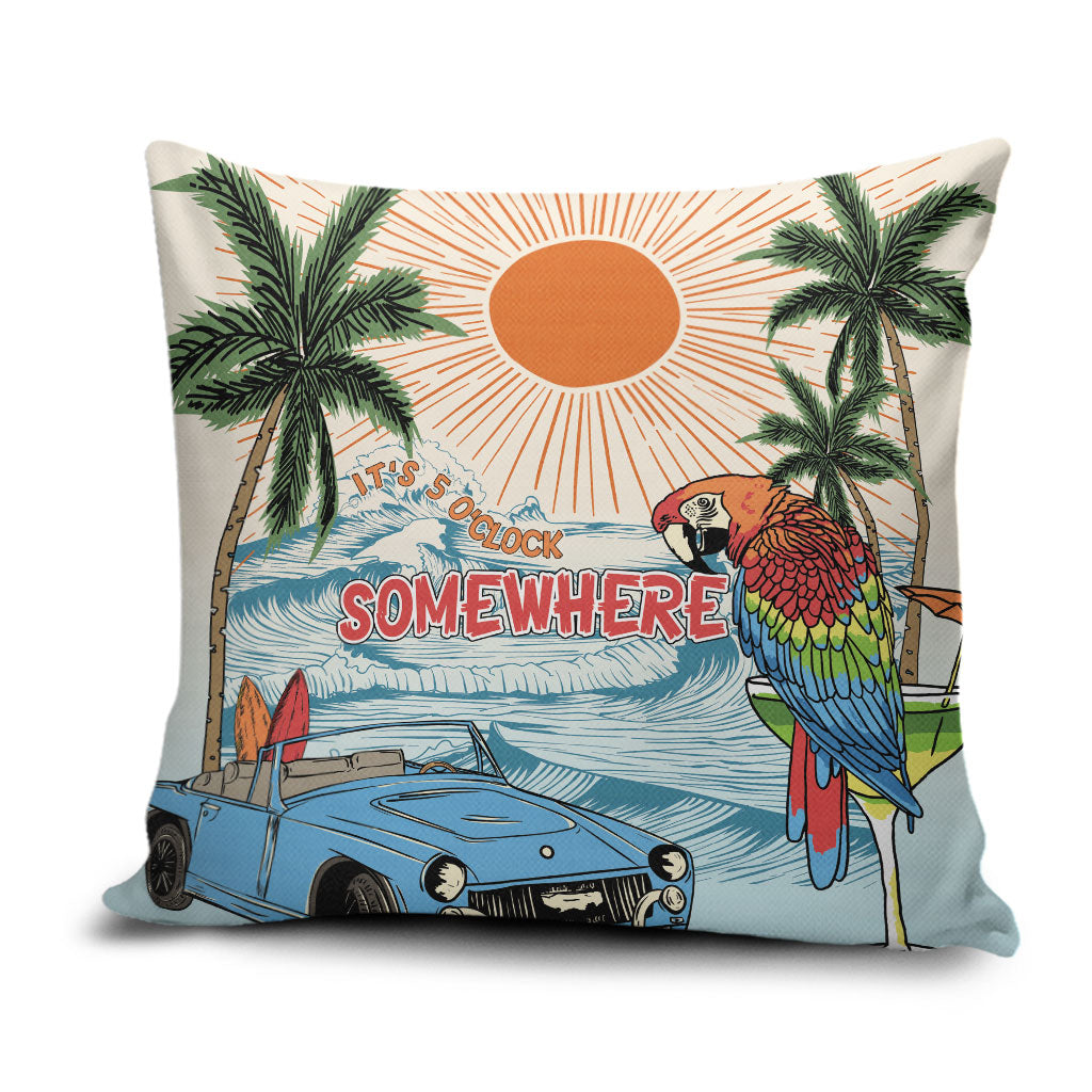 Summer Holiday It's 5 o'clock Somewhere Vintage Hawaii Pillow Cover LT7 Colorful - Polynesian Pride