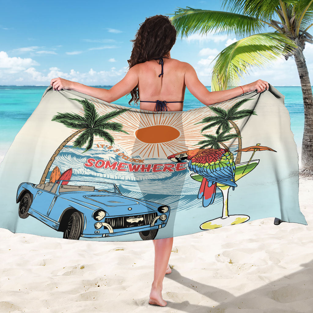 Summer Holiday It's 5 o'clock Somewhere Vintage Hawaii Sarong LT7 - Polynesian Pride