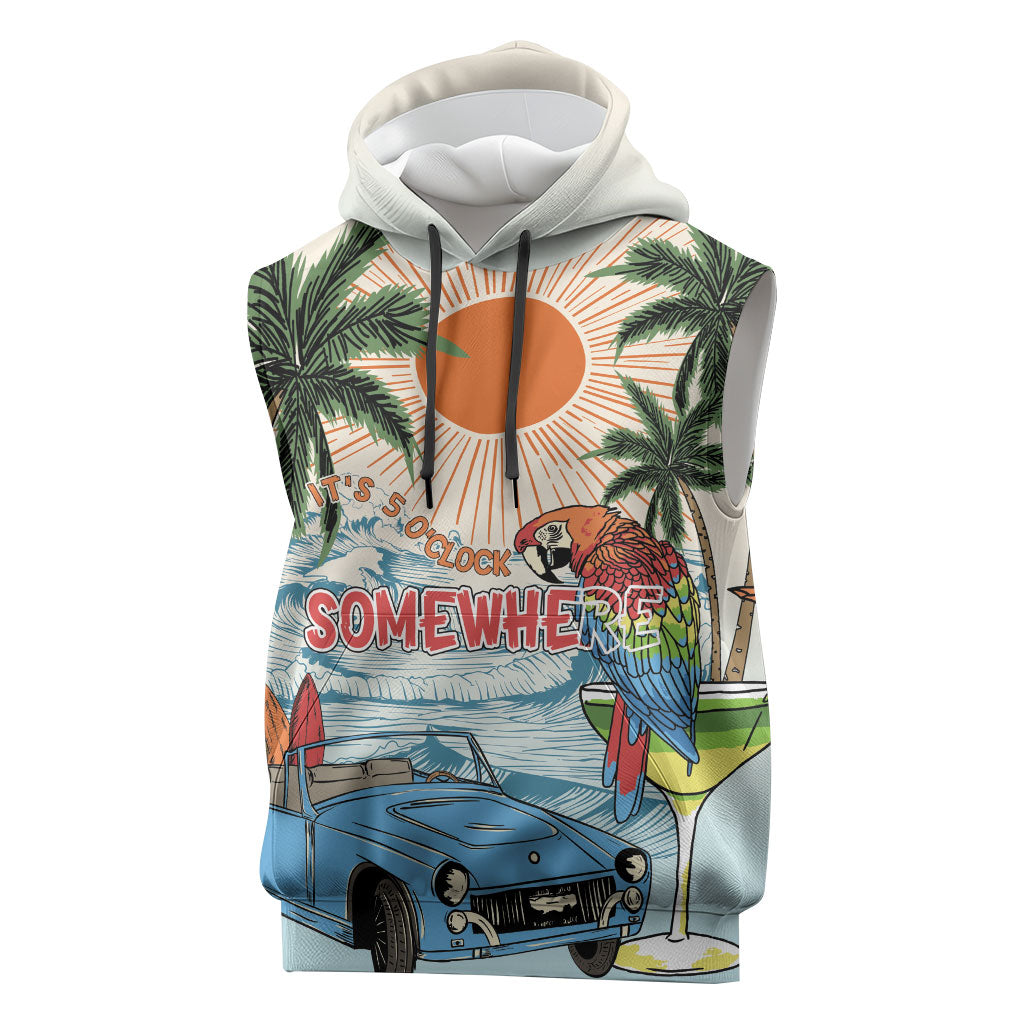 Summer Holiday It's 5 o'clock Somewhere Vintage Hawaii Sleeveless Hoodie LT7 Colorful - Polynesian Pride