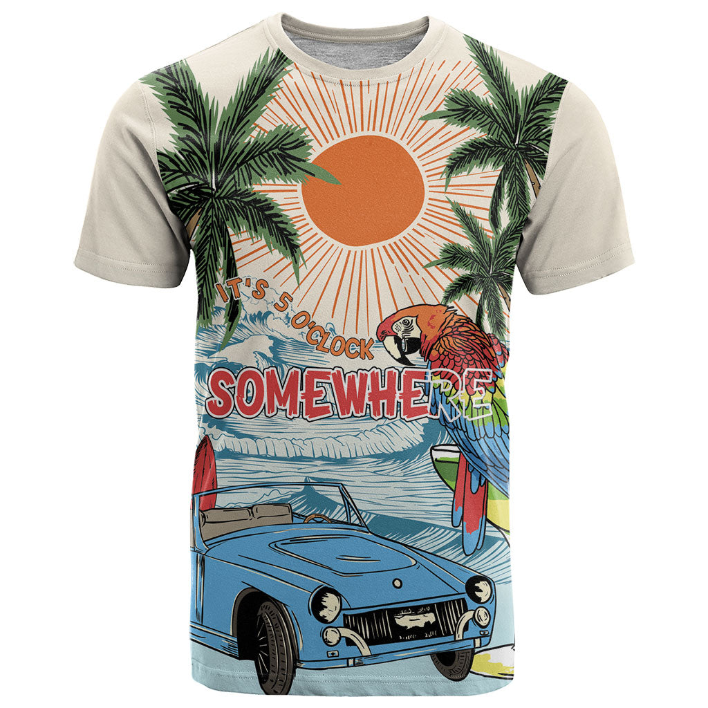 Summer Holiday It's 5 o'clock Somewhere Vintage Hawaii T Shirt LT7 Colorful - Polynesian Pride
